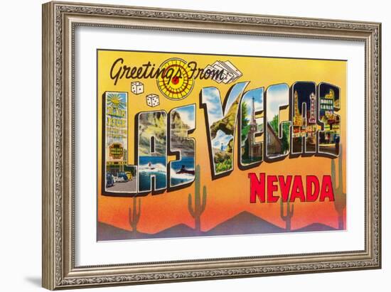 Greetings from Las Vegas, Nevada-null-Framed Art Print