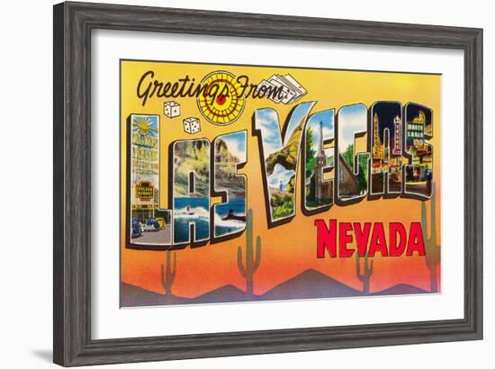 Greetings from Las Vegas, Nevada-null-Framed Art Print