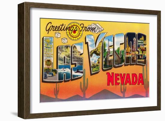 Greetings from Las Vegas, Nevada-null-Framed Art Print