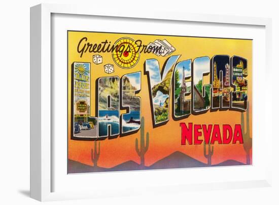 Greetings from Las Vegas, Nevada-null-Framed Art Print