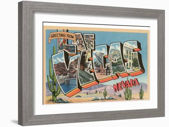 Greetings from Las Vegas, Nevada-null-Framed Art Print