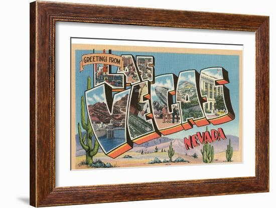 Greetings from Las Vegas, Nevada-null-Framed Art Print