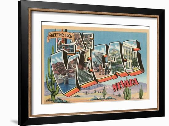 Greetings from Las Vegas, Nevada-null-Framed Art Print