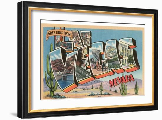 Greetings from Las Vegas, Nevada-null-Framed Art Print