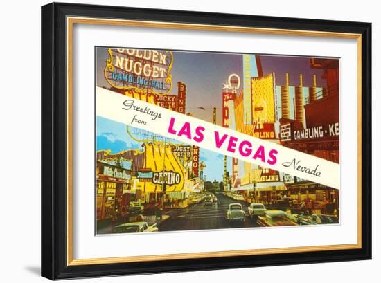 Greetings from Las Vegas, Nevada-null-Framed Art Print