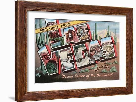 Greetings from Las Vegas, Nevada-null-Framed Art Print