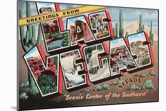 Greetings from Las Vegas, Nevada-null-Mounted Art Print