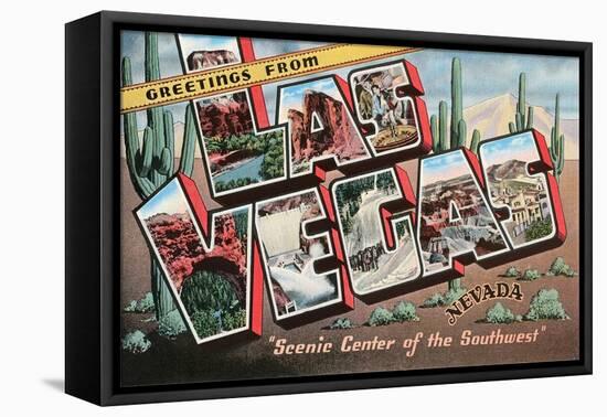 Greetings from Las Vegas, Nevada-null-Framed Stretched Canvas