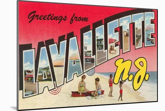 Greetings from Lavallette, New Jersey-null-Mounted Art Print