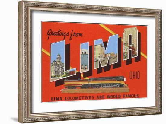 Greetings from Lima, Ohio-null-Framed Art Print