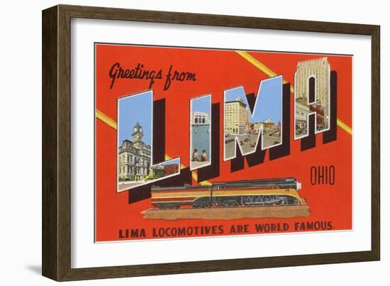 Greetings from Lima, Ohio-null-Framed Art Print