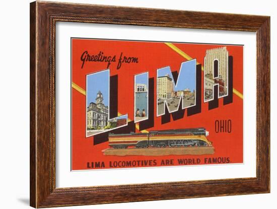 Greetings from Lima, Ohio-null-Framed Art Print