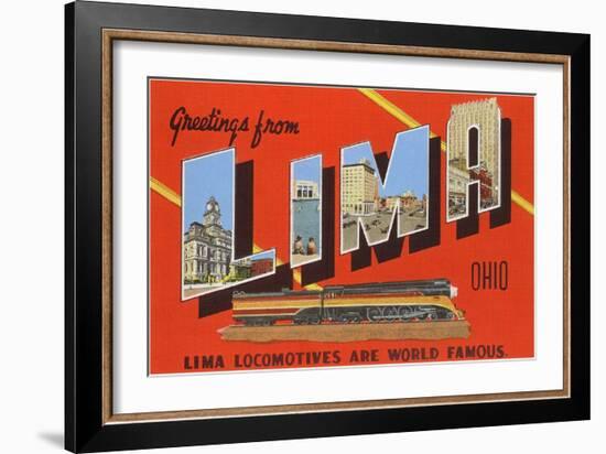 Greetings from Lima, Ohio-null-Framed Art Print