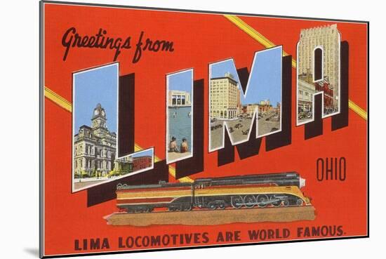 Greetings from Lima, Ohio-null-Mounted Art Print