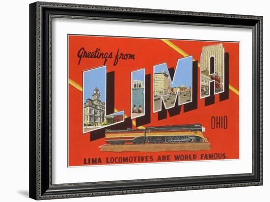 Greetings from Lima, Ohio-null-Framed Art Print