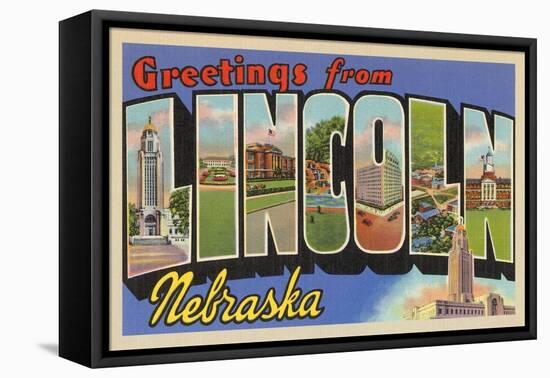 Greetings from Lincoln, Nebraska-null-Framed Stretched Canvas