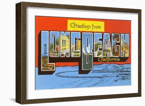 Greetings from Long Beach, California-null-Framed Art Print