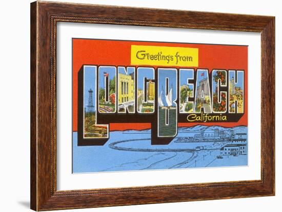 Greetings from Long Beach, California-null-Framed Art Print