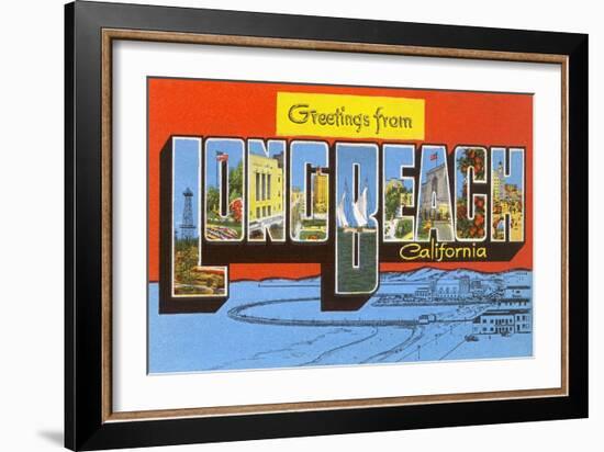 Greetings from Long Beach, California-null-Framed Art Print