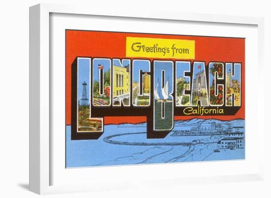 Greetings from Long Beach, California-null-Framed Art Print