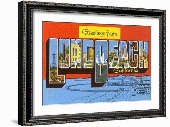 Greetings from Long Beach, California-null-Framed Art Print