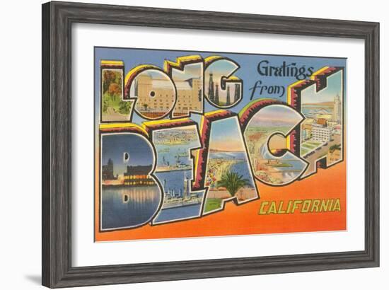 Greetings from Long Beach, California-null-Framed Art Print