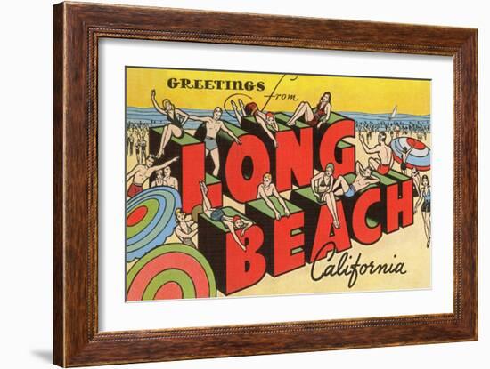 Greetings from Long Beach, California-null-Framed Art Print