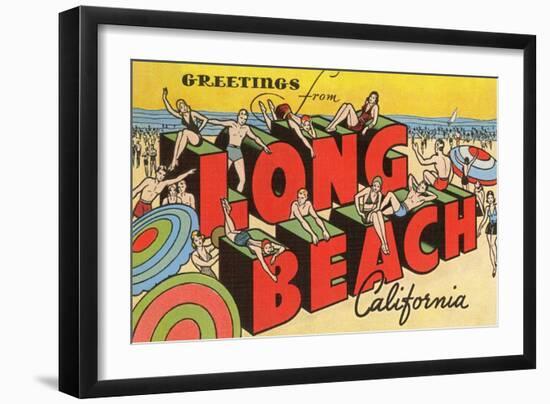 Greetings from Long Beach, California-null-Framed Art Print