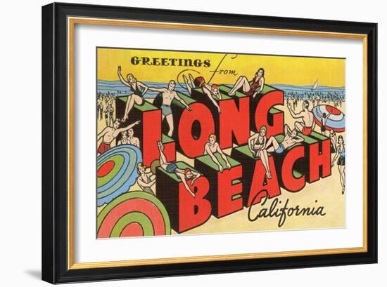 Greetings from Long Beach, California-null-Framed Art Print