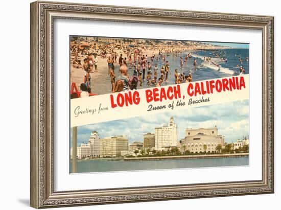 Greetings from Long Beach, California-null-Framed Art Print