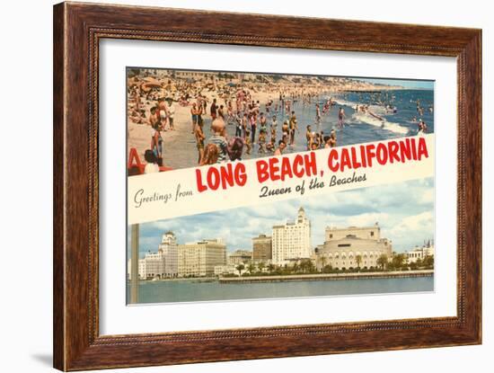 Greetings from Long Beach, California-null-Framed Art Print