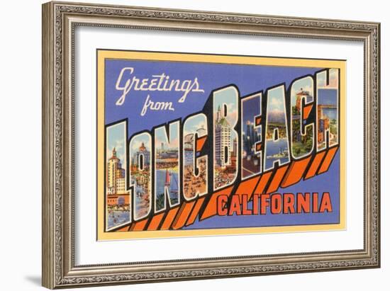 Greetings from Long Beach, Long Beach, California-null-Framed Art Print