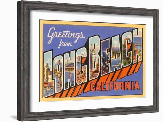 Greetings from Long Beach, Long Beach, California--Framed Art Print