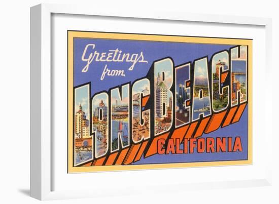 Greetings from Long Beach, Long Beach, California-null-Framed Art Print