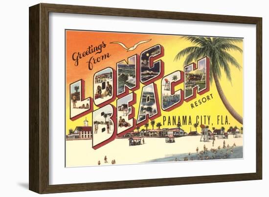 Greetings from Long Beach Resort, Panama City, Florida-null-Framed Giclee Print