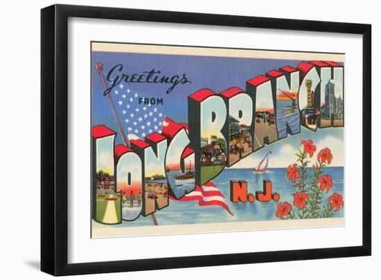 Greetings from Long Branch, New Jersey-null-Framed Premium Giclee Print