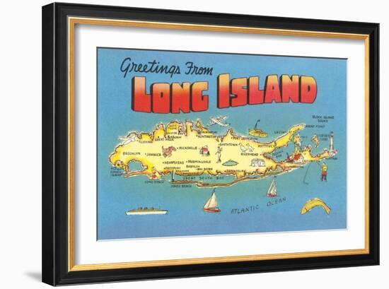 Greetings from Long Island, New York-null-Framed Art Print