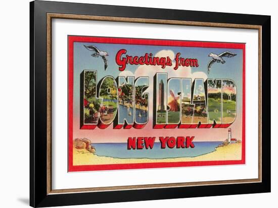 Greetings from Long Island, New York-null-Framed Art Print