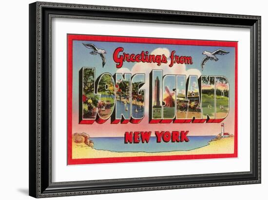 Greetings from Long Island, New York-null-Framed Art Print