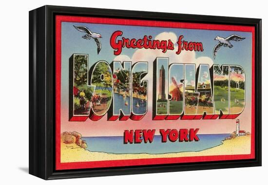 Greetings from Long Island, New York-null-Framed Stretched Canvas