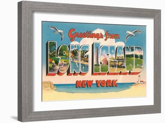 Greetings from Long Island, New York-null-Framed Art Print