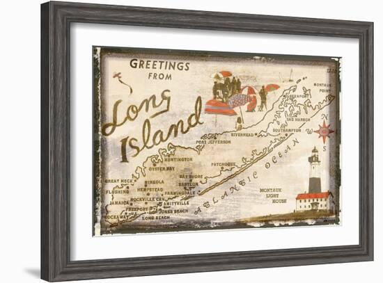 Greetings from Long Island--Framed Art Print