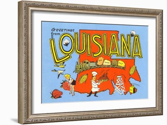 Greetings from Louisiana-null-Framed Art Print