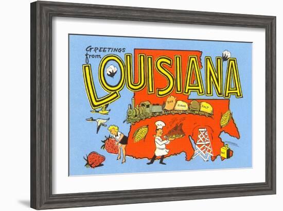 Greetings from Louisiana-null-Framed Art Print