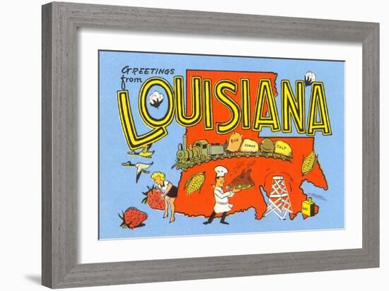 Greetings from Louisiana-null-Framed Art Print