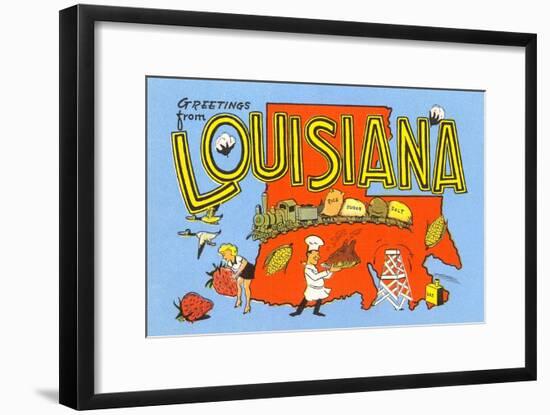 Greetings from Louisiana-null-Framed Art Print