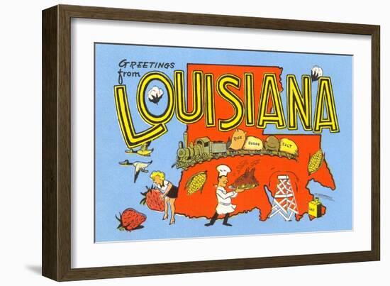 Greetings from Louisiana-null-Framed Art Print