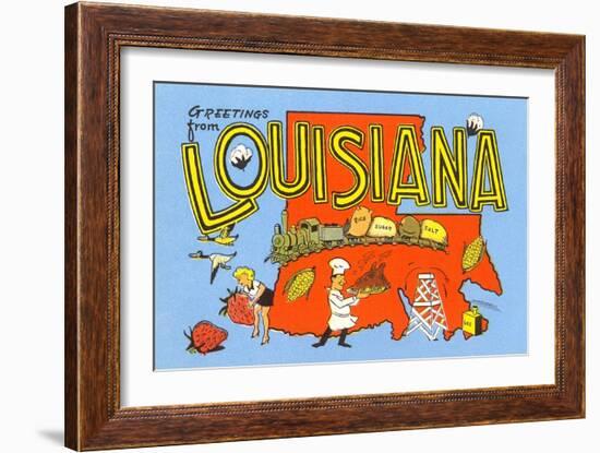 Greetings from Louisiana-null-Framed Art Print