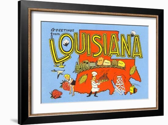 Greetings from Louisiana-null-Framed Art Print