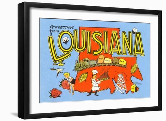 Greetings from Louisiana-null-Framed Art Print